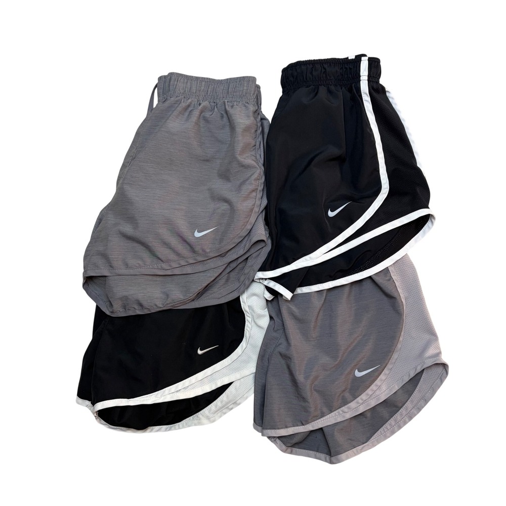Nike Dri-FIT Tempo Running Shorts Bundle 4 Pairs Black Grey Womens Small